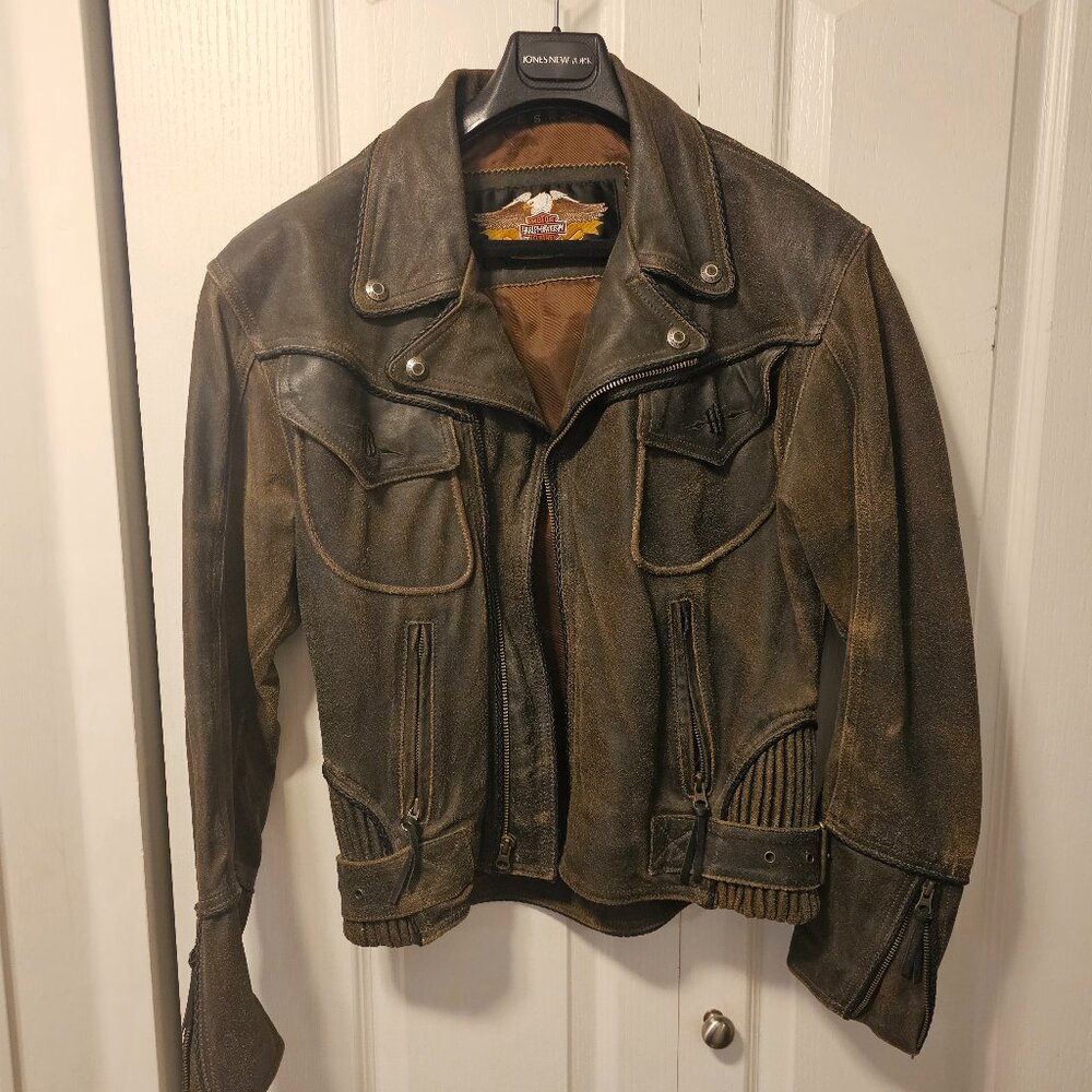 Rare Harley Davidson billing motor cycle leather jacket